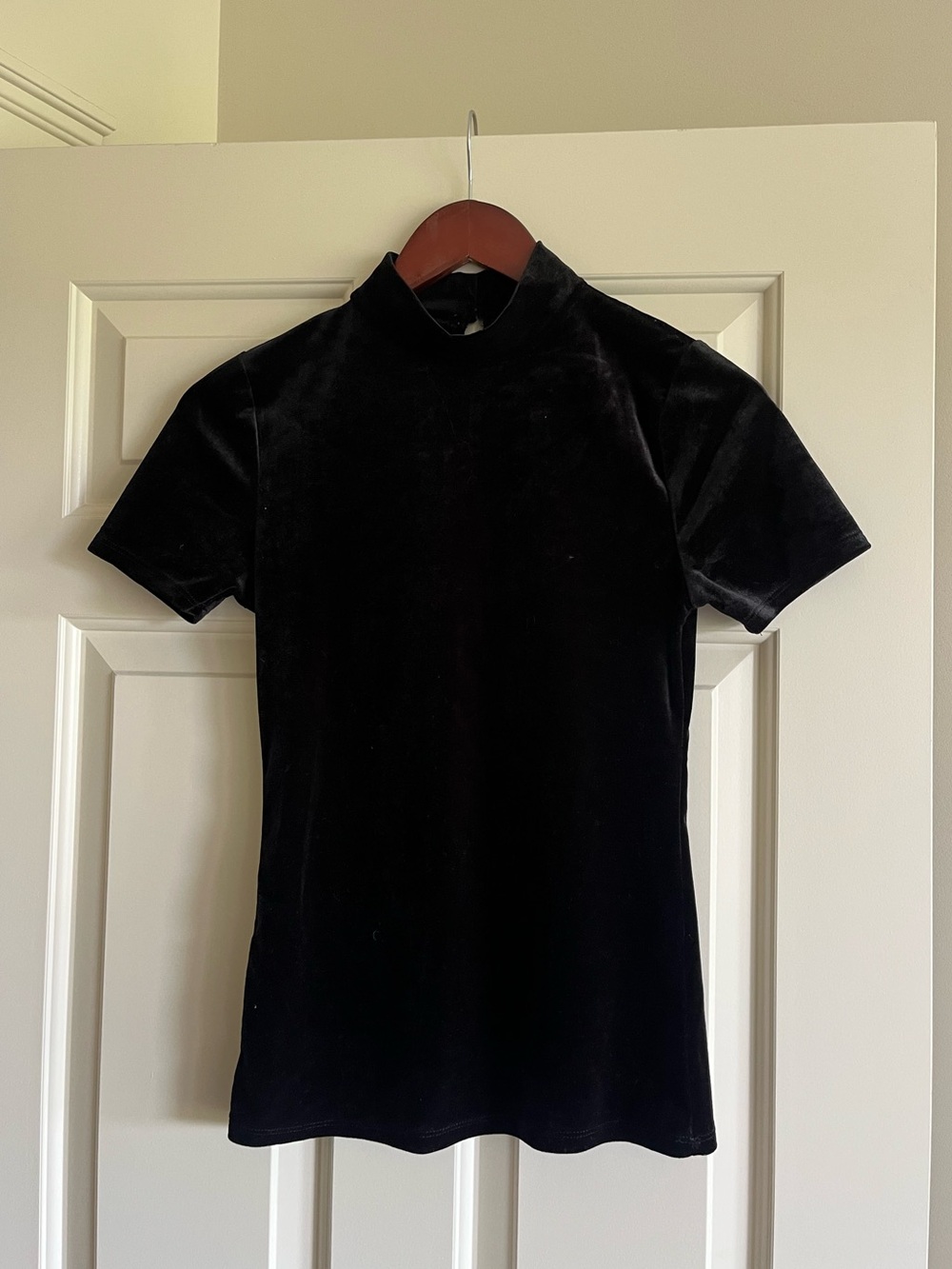velvet mock neck
